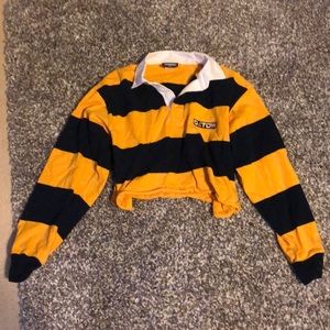 Cropped striped rugby shirt